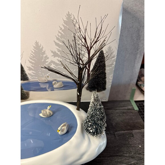 Dept 56 Swan Pond antimated - Picture 2 of 5